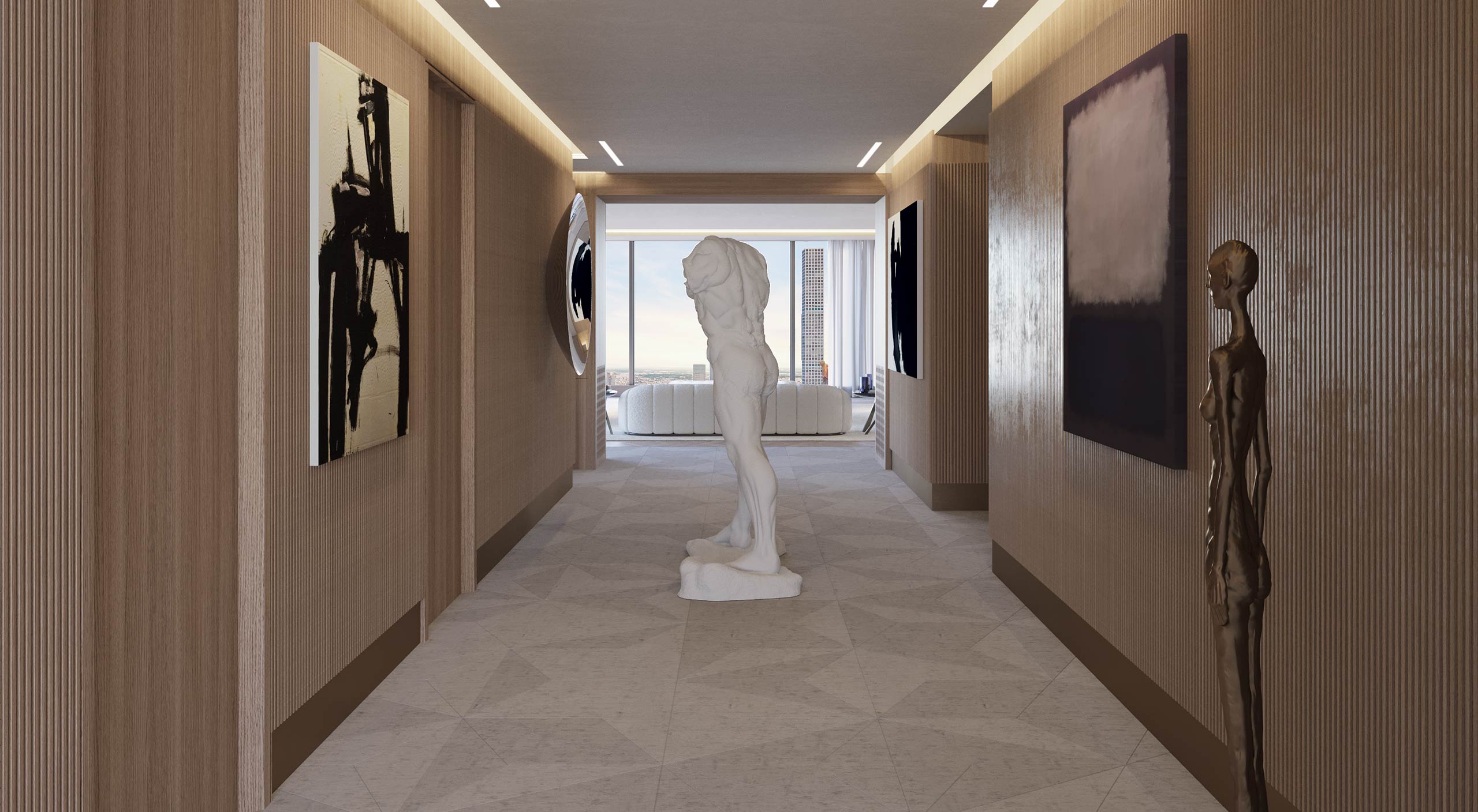 Interior Corridor of a Smallbone Apartment at Central Park Tower New York