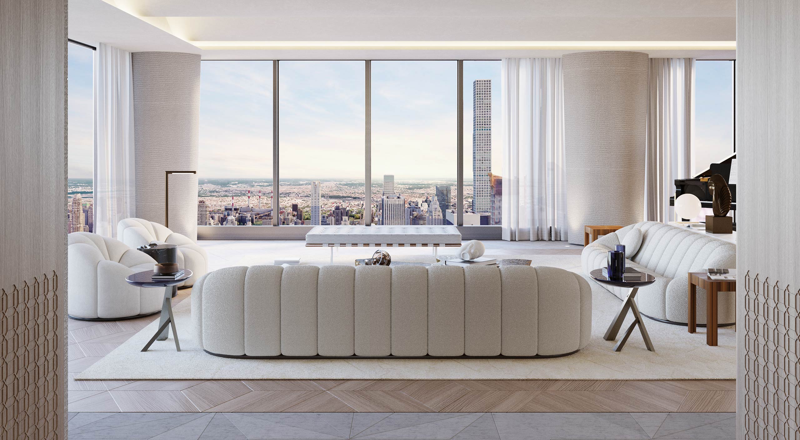 Interior of the Central Park Tower in New York, a luxury design project by Smallbone