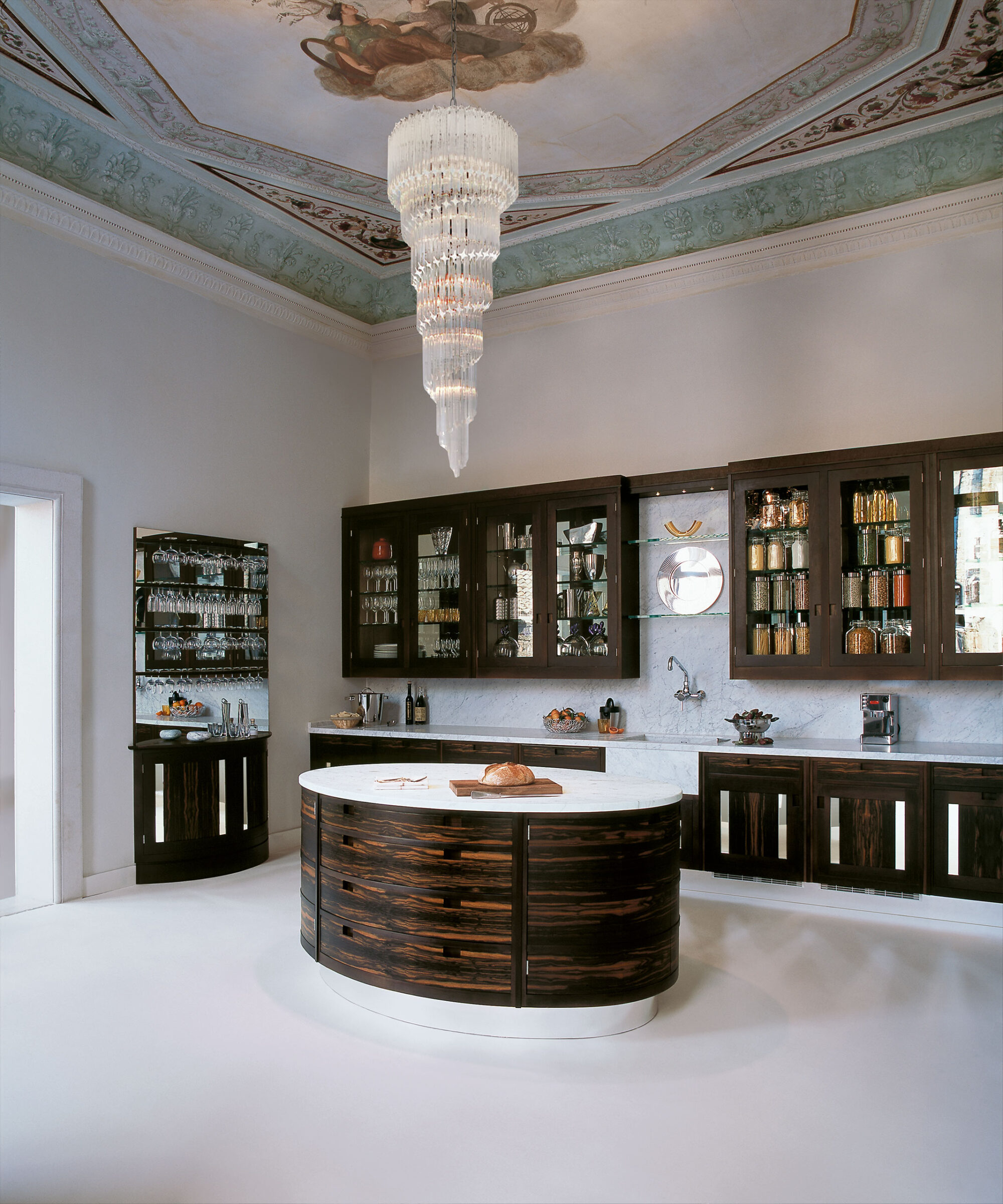 A Macassar kitchen by Smallbone in a Venetian Palazzo room setting